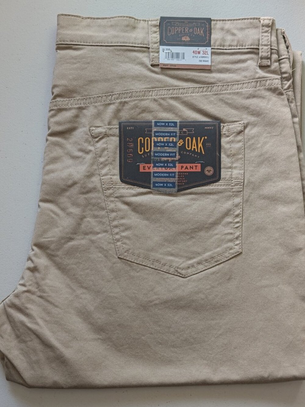 Copper & Oak Everyday Pant 40x32 262 Khaki